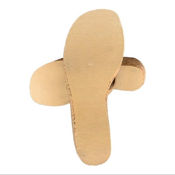 Two Lips Aloha Slides Leather Crisscross Buckle Cork Platform Wedge Sandal 7M - Picture 9 of 9